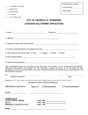 Applications & Permits – City of Crossville, TN.